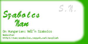 szabolcs nan business card